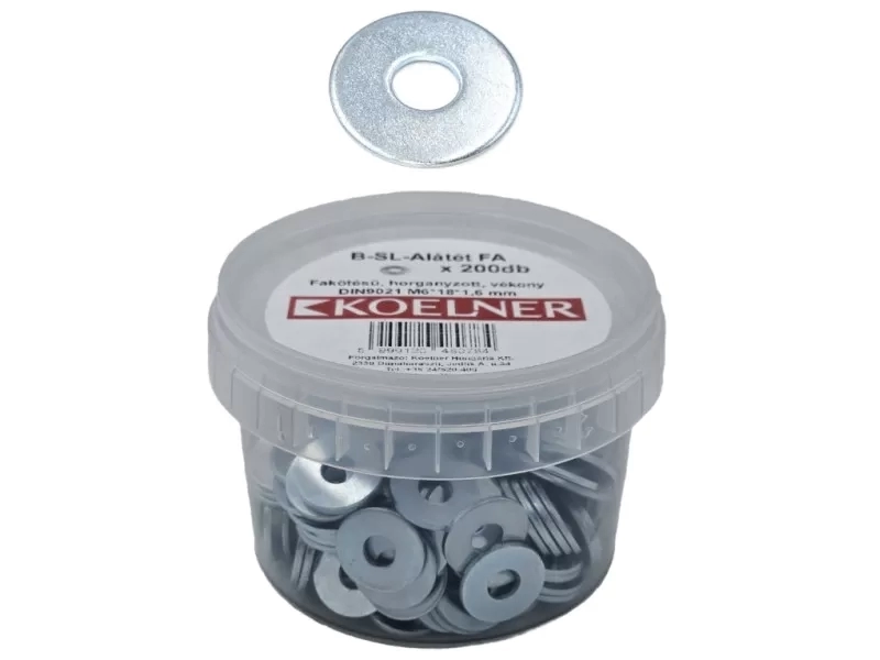 Fakötésű alátét, horganyzott DIN9021, M6x18x1,6mm 200db/doboz