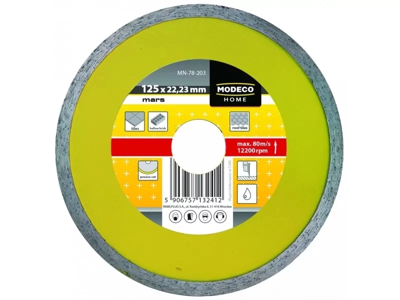 Gyémánt vágókorong folytonos éllel 115 mm (csempe, burkolólap)