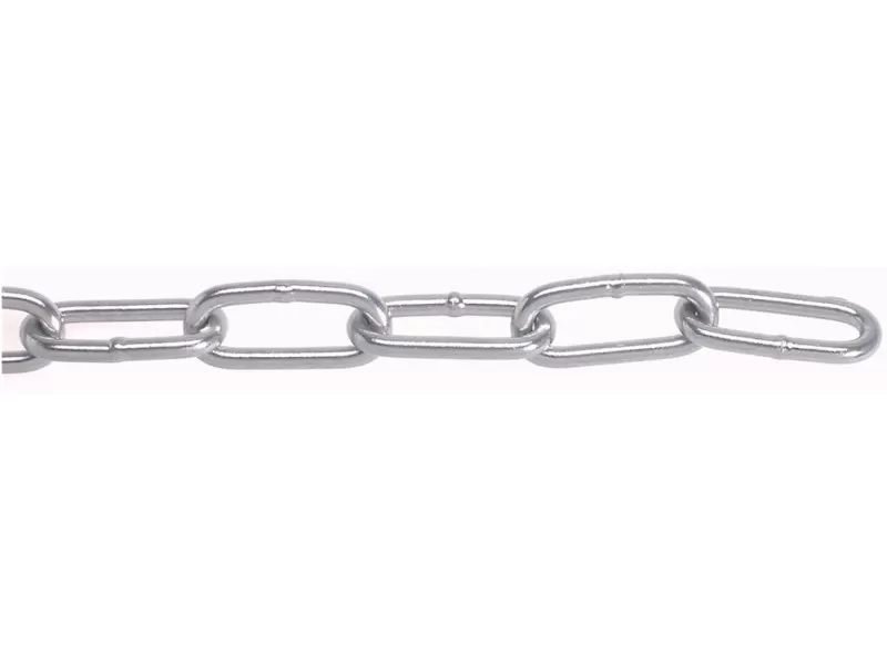 Hosszúszemű horganyzott lánc 5x20x45mm(külső méret),(25m/dob)