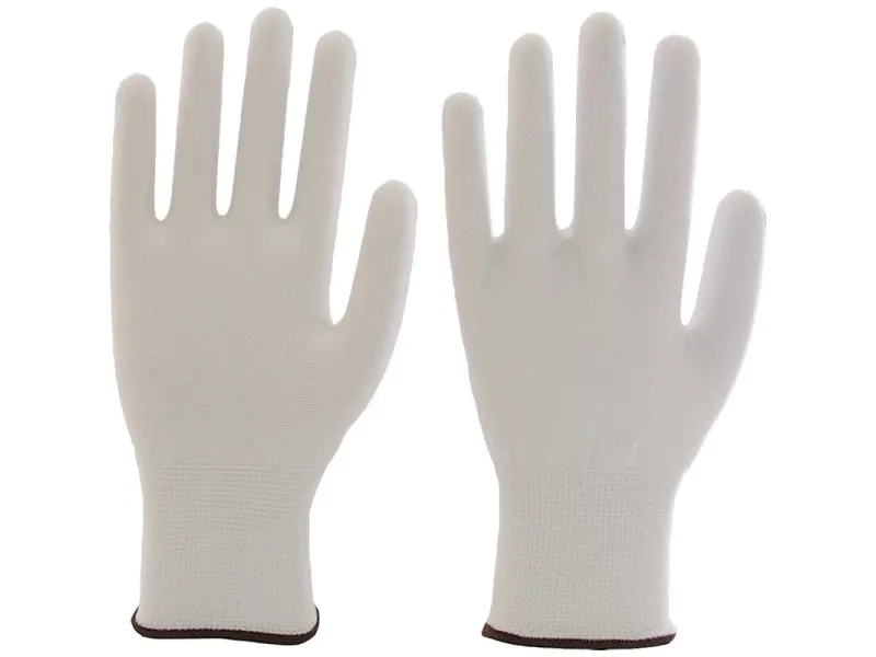 Tenyéren és ujjvégeken mártott PU kesztyű méret:XL(10) (fehér)