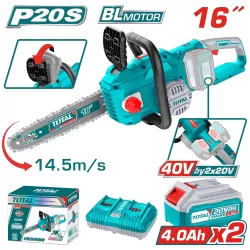 Akkus láncfűrész 20V/14,5m/s/ 400mm/P20S/ INDUSTRIAL (SET Akkumulátor 2x4Ah, Töltő)