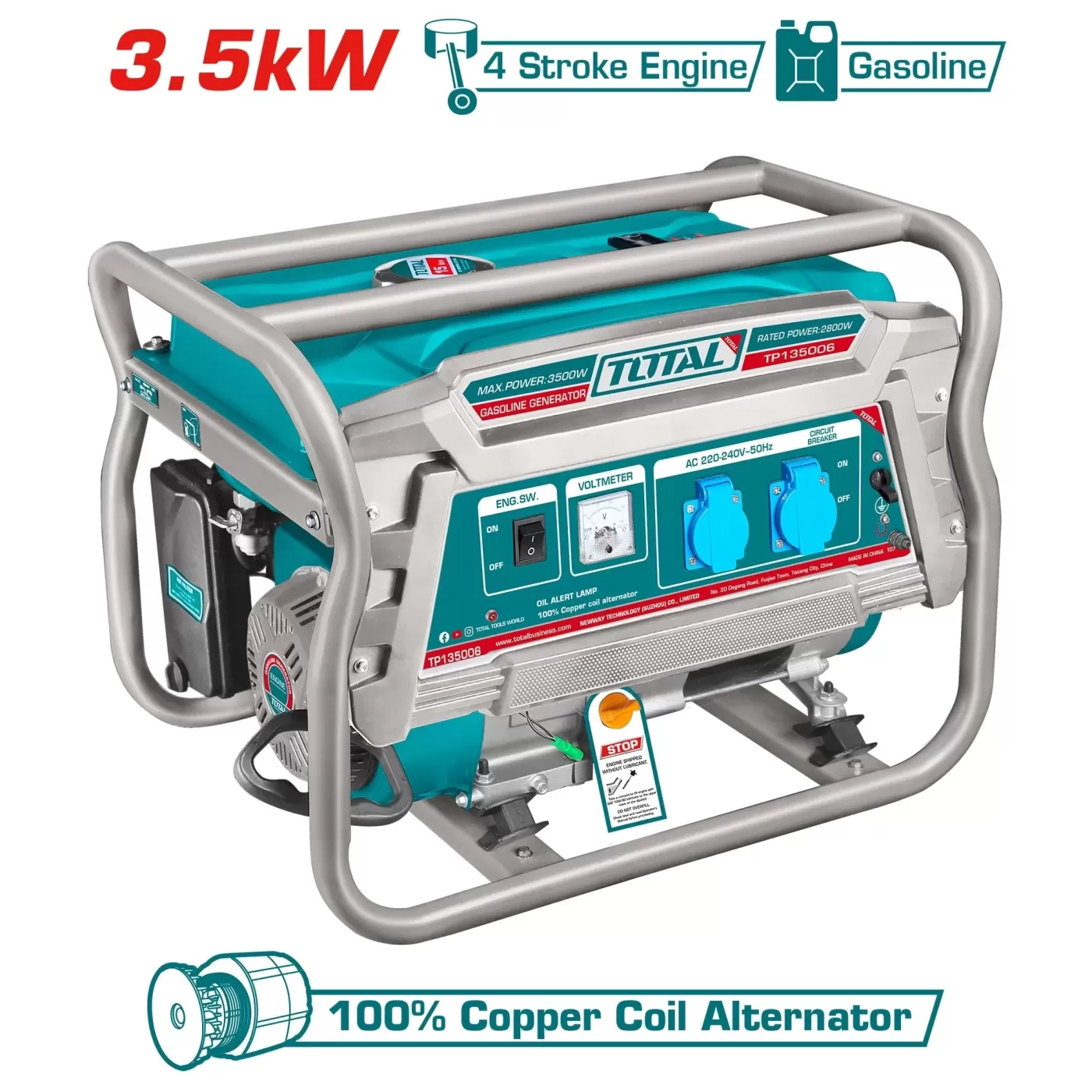 Benzines áramfejlesztő 3,5KW /K-start / INDUSTRIAL