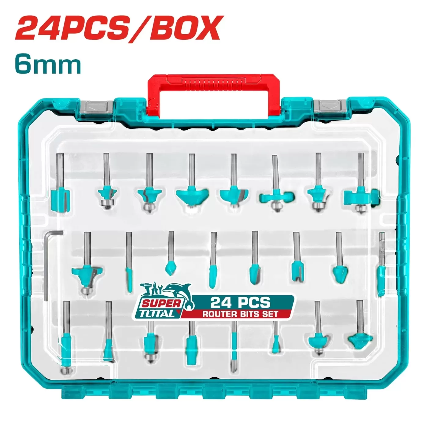 24 db darabos felsőmaró készlet (6mm) / INDUSTRIAL