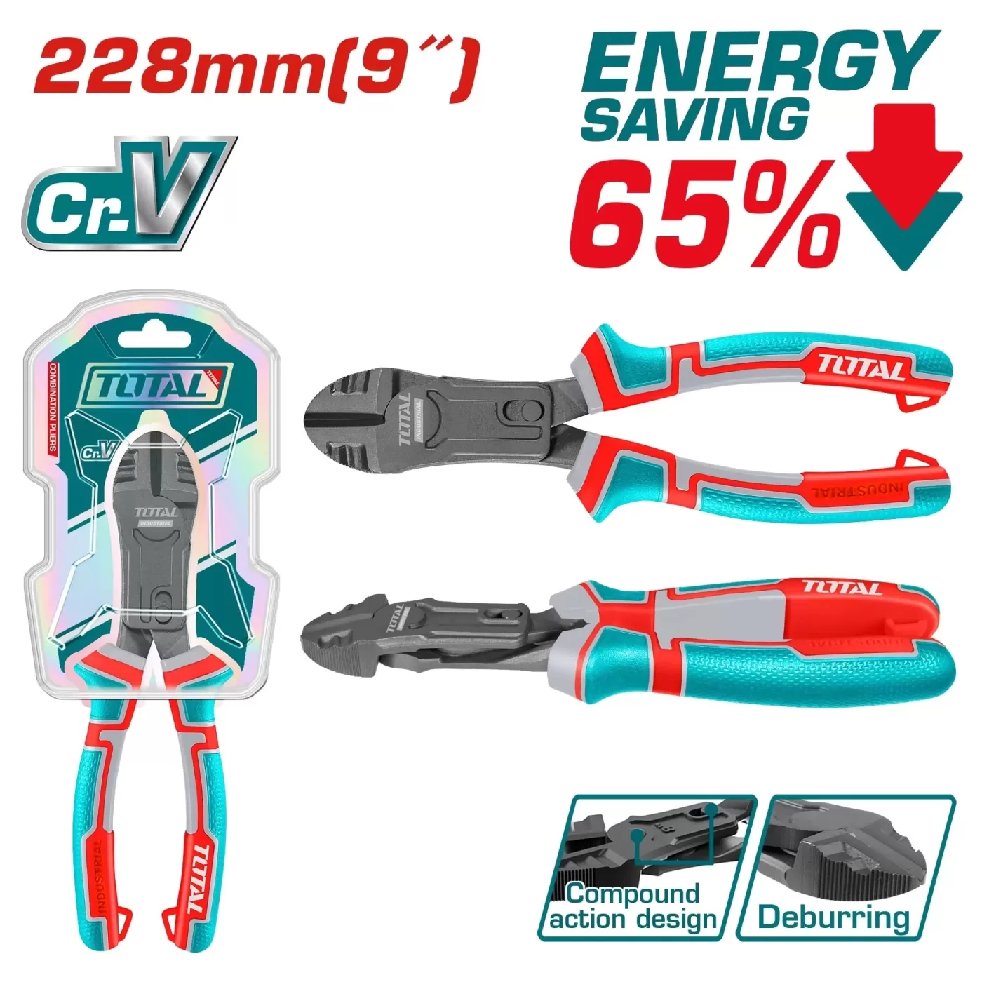 Nagy áttételű oldalcsípő fogó 228mm/ -65%energia/ INDUSTRIAL