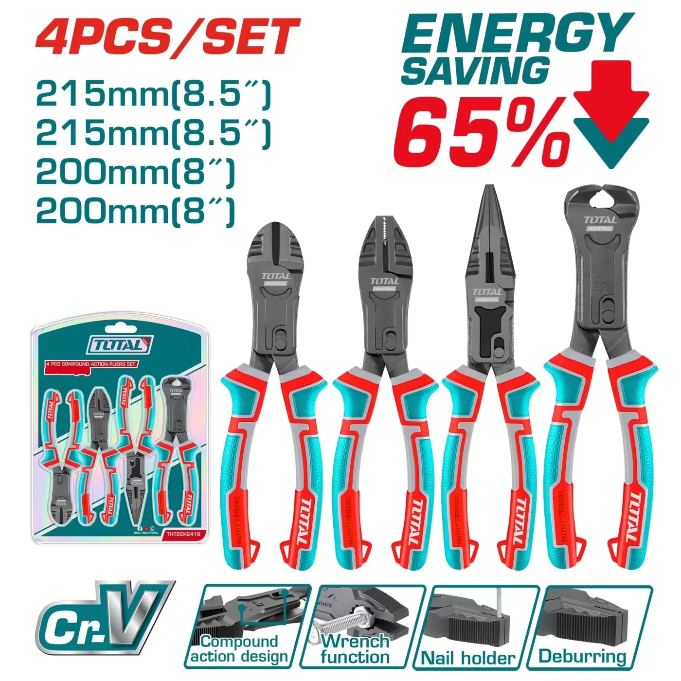 4db áttétes fogókészlet / -65%energia / INDUSTRIAL