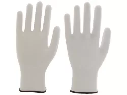Tenyéren és ujjvégeken mártott PU kesztyű méret:XXL(11) fehér