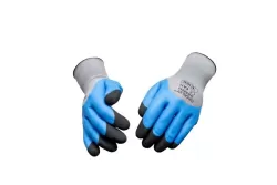 GROSLEY Megerősített poliészter kesztyű Latex bevonattal 9/L