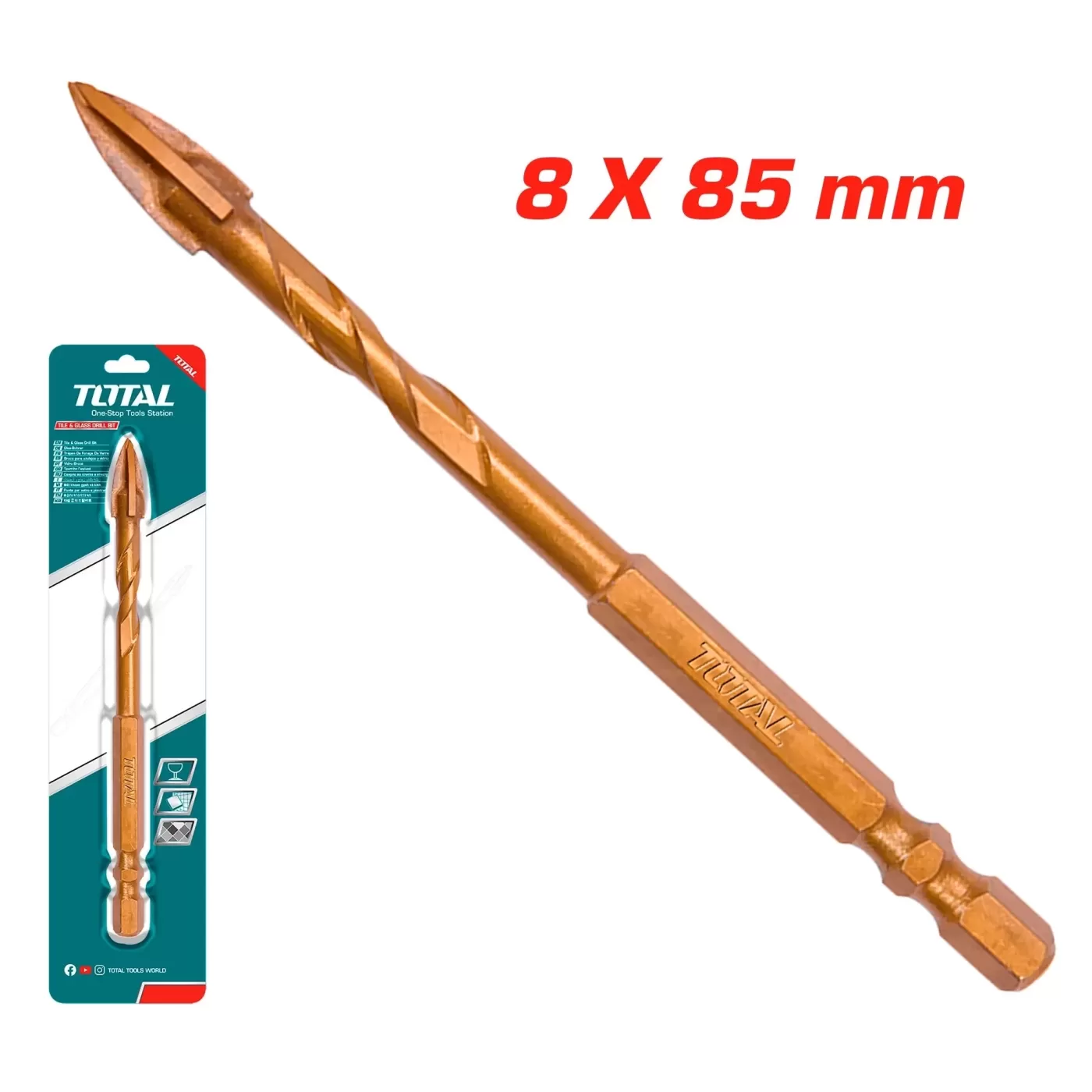 HEX Csempe- és üvegfúró 8x85mm /IND