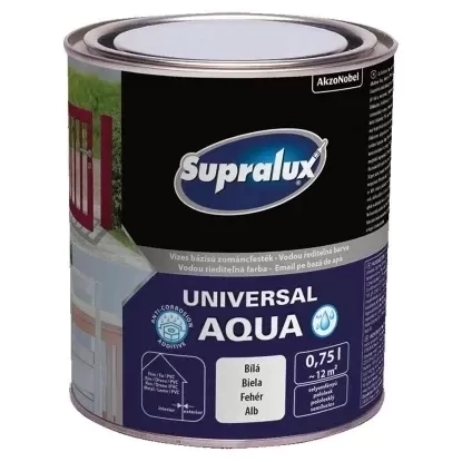 Supralux Universal Aqua selyemfényű zománcfesték FEHÉR 750ml