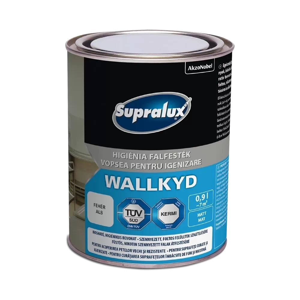 Supralux Wallkyd higiéniai beltéri falfesték fehér 900ml