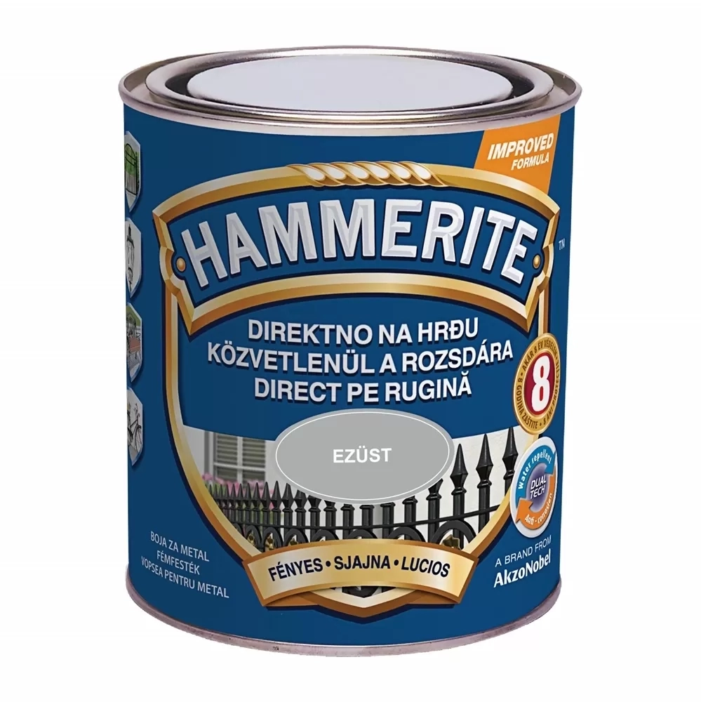 Hammerite fémfesték fényes EZÜST 750ml