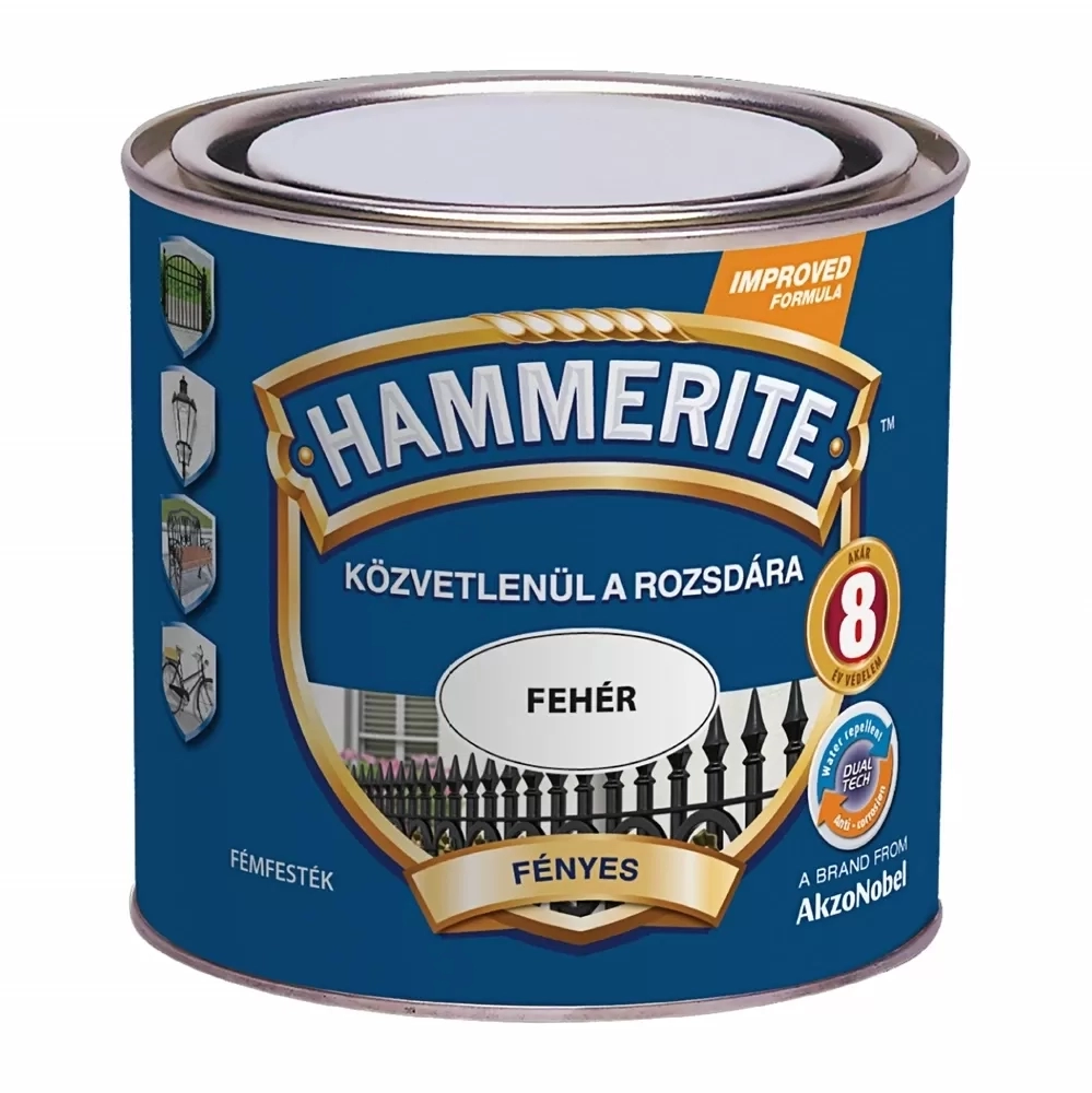 Hammerite fémfesték fényes FEHÉR 250ml