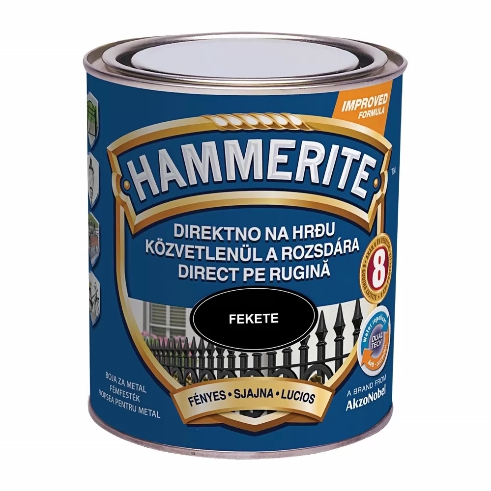 Hammerite fémfesték fényes FEKETE 750ml