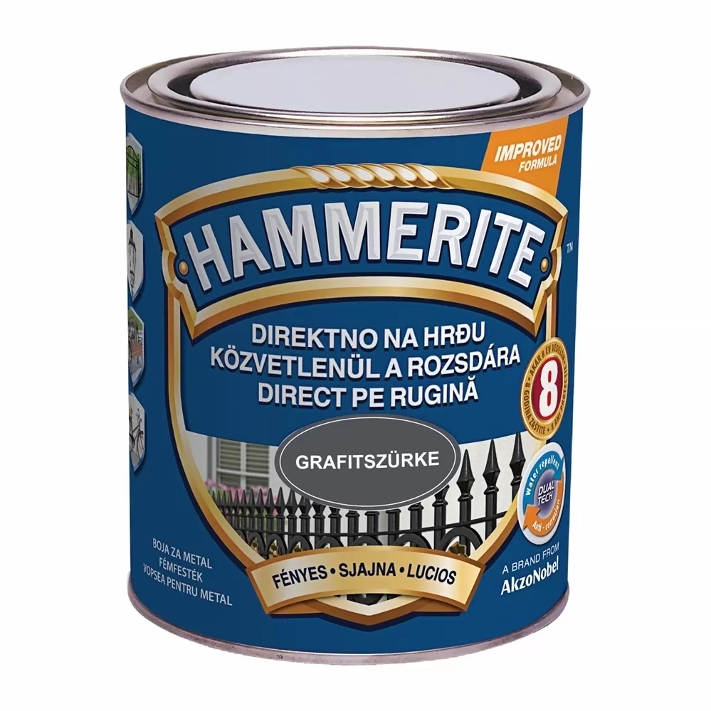 Hammerite fémfesték fényes GRAFITSZÜRKE 750ml