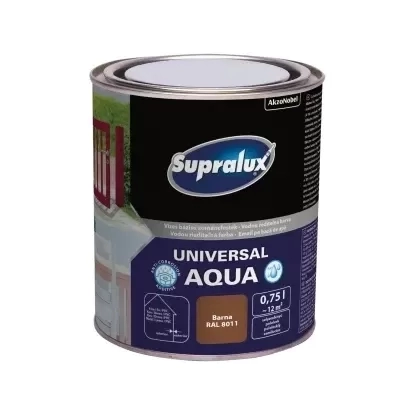 Supralux Universal Aqua selyemfényű zománcfesték BARNA RAL8011 750ml