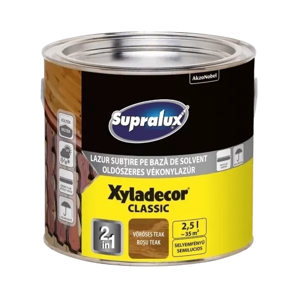 Supralux Xyladecor Classic vékonylazúr VÖRÖSES TEAK 2,5L