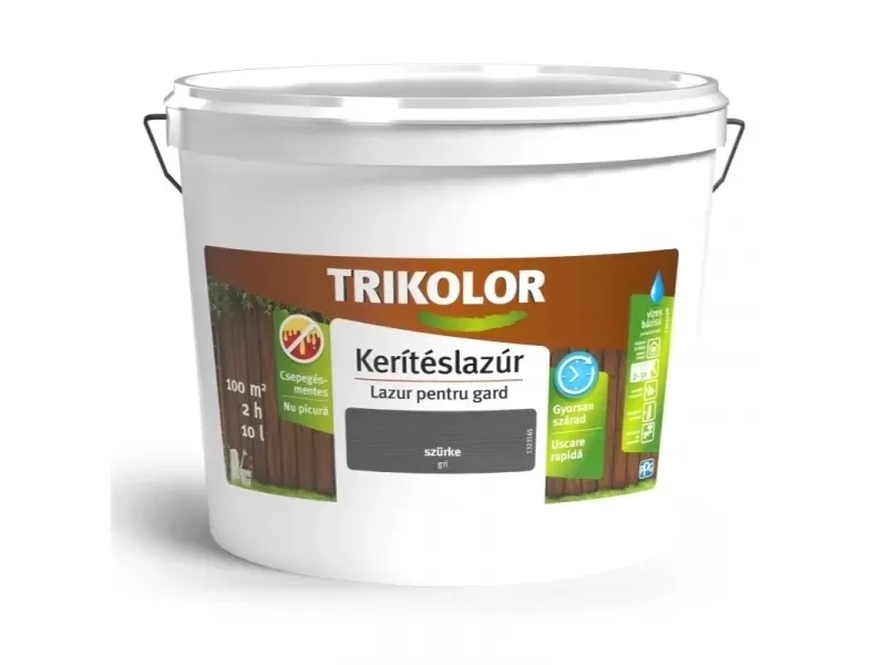 Trikolor vékony kerítéslazúr SZÜRKE 10L